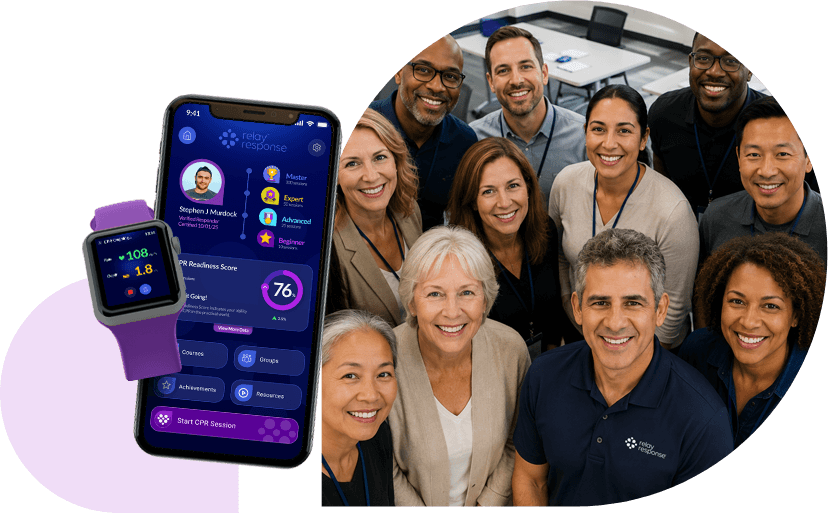 A diverse group of people ready to respond with CPR
